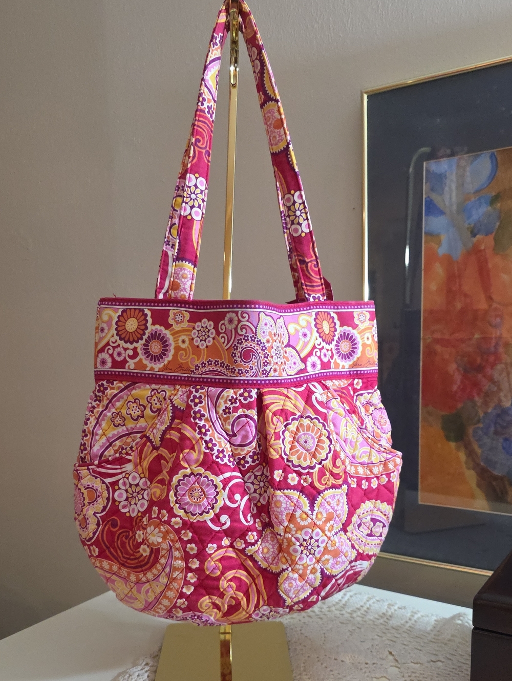 Vera Bradley Raspberry Fizz Morgan Tote Purse Like New